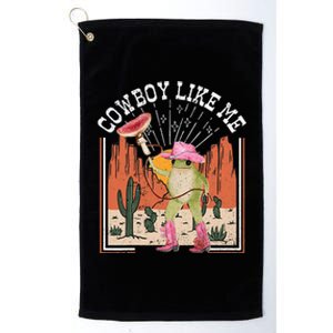 Youre A Cowboy Like Me Frog Cowboy Hat Cowgirl Platinum Collection Golf Towel