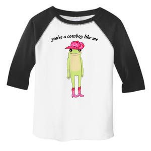 Youre A Cowboy Like Me Cowboy Frog Pink Funny Toddler Fine Jersey T-Shirt