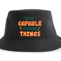 You Are Capable Of Amazing Things Inspirational Quote Sustainable Bucket Hat