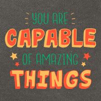 You Are Capable Of Amazing Things Inspirational Quote Cotton Canvas Backpack