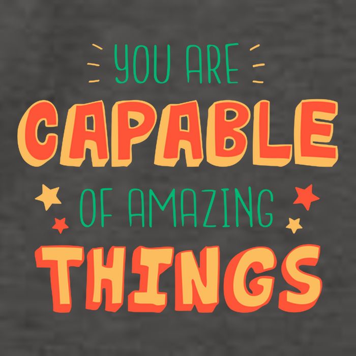 You Are Capable Of Amazing Things Inspirational Quote Vector Backpack