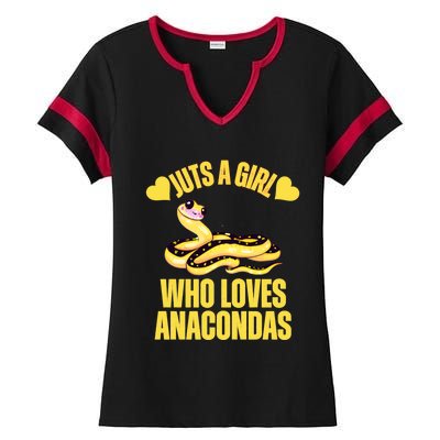 Yellow Anacondas Cute Funny Gift Just A Who Loves Snakes Great Gift Ladies Halftime Notch Neck Tee