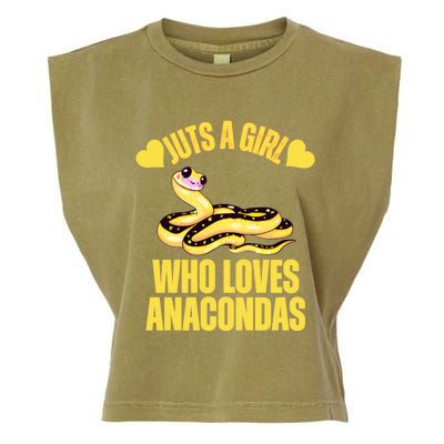 Yellow Anacondas Cute Funny Gift Just A Who Loves Snakes Great Gift Garment-Dyed Women's Muscle Tee