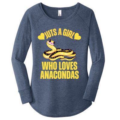 Yellow Anacondas Cute Funny Gift Just A Who Loves Snakes Great Gift Women's Perfect Tri Tunic Long Sleeve Shirt