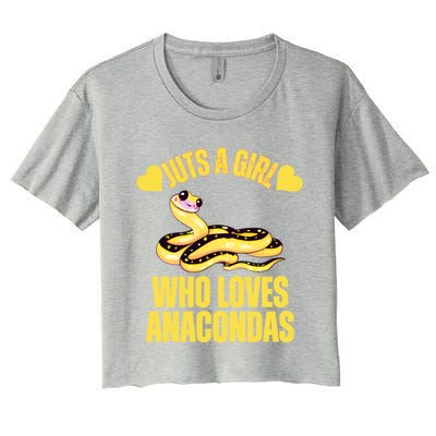 Yellow Anacondas Cute Funny Gift Just A Who Loves Snakes Great Gift Women's Crop Top Tee