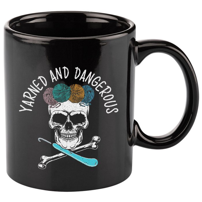 Yarned And Dangerous Crochet Crocheting Yarn Collector 11oz C Handle Ceramic Mug