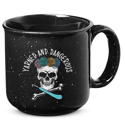 Yarned And Dangerous Crochet Crocheting Yarn Collector 15oz Campfire Ceramic Mug
