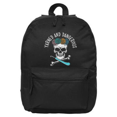 Yarned And Dangerous Crochet Crocheting Yarn Collector 16 in Basic Backpack
