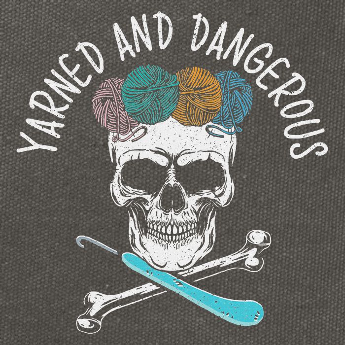Yarned And Dangerous Crochet Crocheting Yarn Collector Cotton Canvas Backpack