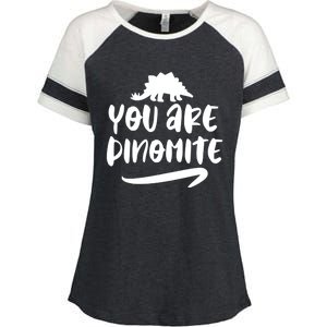 You Are Dinofunny Giftmite Dinosaur Back To School Great Gift Enza Ladies Jersey Colorblock Tee