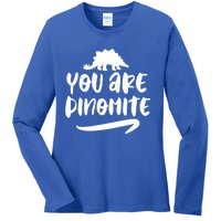 You Are Dinofunny Giftmite Dinosaur Back To School Great Gift Ladies Long Sleeve Shirt