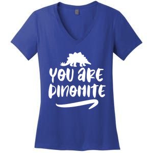 You Are Dinofunny Giftmite Dinosaur Back To School Great Gift Women's V-Neck T-Shirt