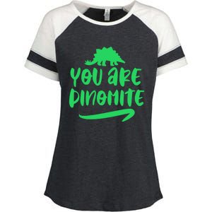 You Are Dinogiftmite Dinosaur Back To School Gift Enza Ladies Jersey Colorblock Tee