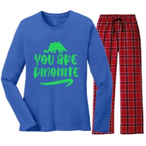 You Are Dinogiftmite Dinosaur Back To School Gift Women's Long Sleeve Flannel Pajama Set 