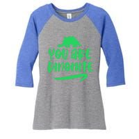 You Are Dinogiftmite Dinosaur Back To School Gift Women's Tri-Blend 3/4-Sleeve Raglan Shirt