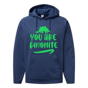 You Are Dinogiftmite Dinosaur Back To School Gift Performance Fleece Hoodie