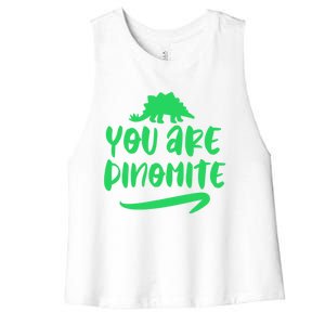 You Are Dinogiftmite Dinosaur Back To School Gift Women's Racerback Cropped Tank