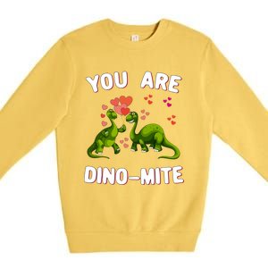 You Are Dinogiftmite Dinosaurs Valentines Day Heart Dinogiftmite Gift Premium Crewneck Sweatshirt