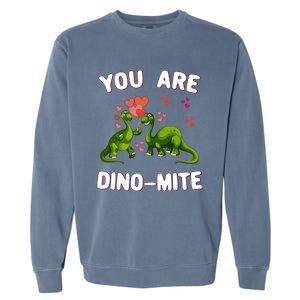 You Are Dinogiftmite Dinosaurs Valentines Day Heart Dinogiftmite Gift Garment-Dyed Sweatshirt