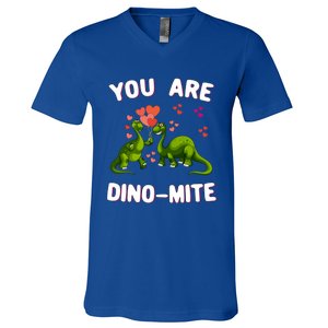 You Are Dinogiftmite Dinosaurs Valentines Day Heart Dinogiftmite Gift V-Neck T-Shirt