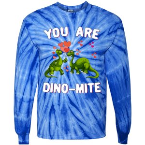 You Are Dinogiftmite Dinosaurs Valentines Day Heart Dinogiftmite Gift Tie-Dye Long Sleeve Shirt