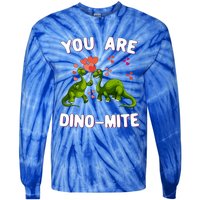 You Are Dinogiftmite Dinosaurs Valentines Day Heart Dinogiftmite Gift Tie-Dye Long Sleeve Shirt