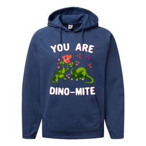 You Are Dinogiftmite Dinosaurs Valentines Day Heart Dinogiftmite Gift Performance Fleece Hoodie