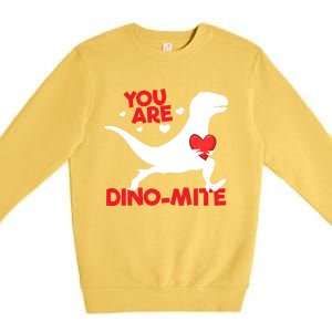 You Are Dinocool Giftmite Dinosaur Valentines Day Dinosaur Gift Premium Crewneck Sweatshirt