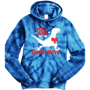 You Are Dinocool Giftmite Dinosaur Valentines Day Dinosaur Gift Tie Dye Hoodie