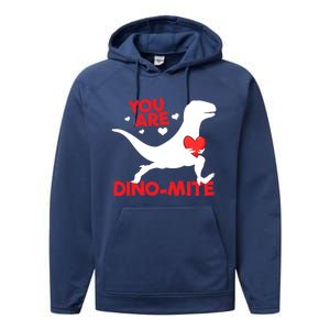 You Are Dinocool Giftmite Dinosaur Valentines Day Dinosaur Gift Performance Fleece Hoodie