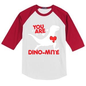 You Are Dinocool Giftmite Dinosaur Valentines Day Dinosaur Gift Kids Colorblock Raglan Jersey