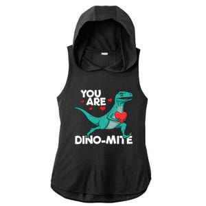 You Are Dinocute Giftmite Dinosaur Valentines Day Dinosaur Great Gift Ladies PosiCharge Tri-Blend Wicking Draft Hoodie Tank