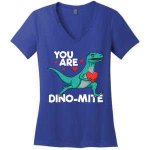 You Are Dinocute Giftmite Dinosaur Valentines Day Dinosaur Great Gift Women's V-Neck T-Shirt