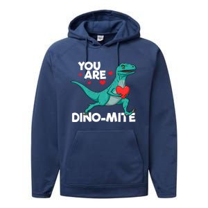 You Are Dinocute Giftmite Dinosaur Valentines Day Dinosaur Great Gift Performance Fleece Hoodie