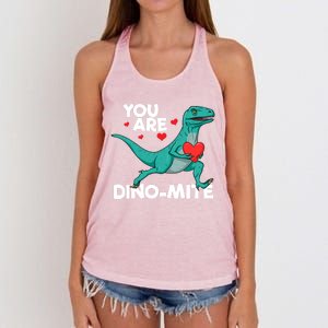 You Are Dinocute Giftmite Dinosaur Valentines Day Dinosaur Great Gift Women's Knotted Racerback Tank