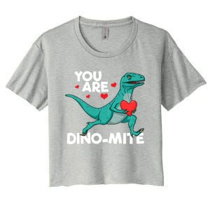 You Are Dinocute Giftmite Dinosaur Valentines Day Dinosaur Great Gift Women's Crop Top Tee