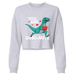 You Are Dinocute Giftmite Dinosaur Valentines Day Dinosaur Great Gift Cropped Pullover Crew