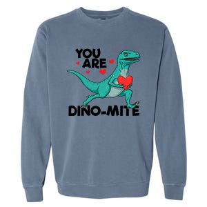 You Are Dinogiftmite Dinosaur Valentines Day Dinosaur Funny Gift Garment-Dyed Sweatshirt