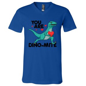 You Are Dinogiftmite Dinosaur Valentines Day Dinosaur Funny Gift V-Neck T-Shirt