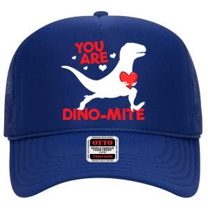 You Are Dinogiftmite Dinosaur Valentines Day Dinosaur Gift High Crown Mesh Back Trucker Hat