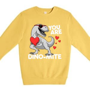 You Are Dinogiftmite Tgiftrex Dinosaur Valentines Day Trex Funny Gift Premium Crewneck Sweatshirt