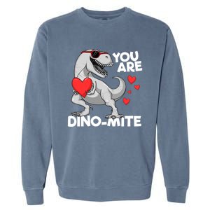 You Are Dinogiftmite Tgiftrex Dinosaur Valentines Day Trex Funny Gift Garment-Dyed Sweatshirt