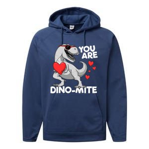 You Are Dinogiftmite Tgiftrex Dinosaur Valentines Day Trex Funny Gift Performance Fleece Hoodie