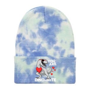 You Are Dinogiftmite Tgiftrex Dinosaur Valentines Day Trex Funny Gift Tie Dye 12in Knit Beanie