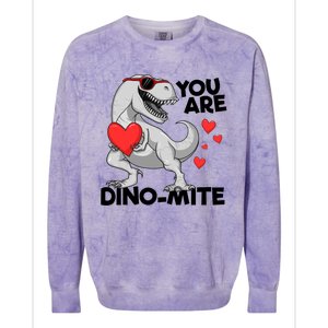 You Are Dinogiftmite Tgiftrex Dinosaur Valentines Day Trex Gift Colorblast Crewneck Sweatshirt