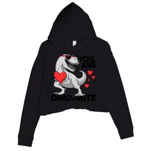 You Are Dinogiftmite Tgiftrex Dinosaur Valentines Day Trex Gift Crop Fleece Hoodie