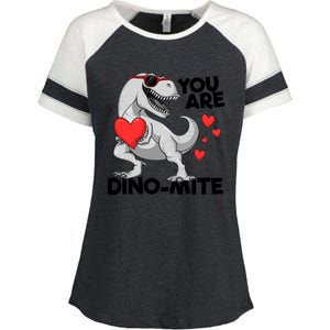 You Are Dinogiftmite Tgiftrex Dinosaur Valentines Day Trex Gift Enza Ladies Jersey Colorblock Tee