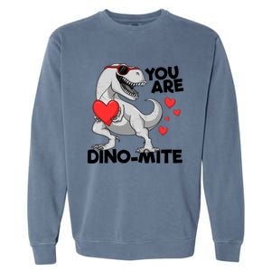 You Are Dinogiftmite Tgiftrex Dinosaur Valentines Day Trex Gift Garment-Dyed Sweatshirt