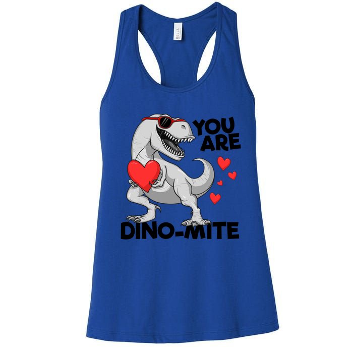 You Are Dinogiftmite Tgiftrex Dinosaur Valentines Day Trex Gift Women's Racerback Tank