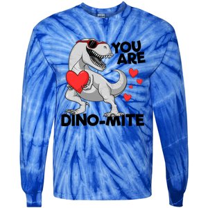 You Are Dinogiftmite Tgiftrex Dinosaur Valentines Day Trex Gift Tie-Dye Long Sleeve Shirt